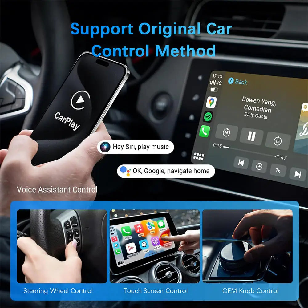 Nuevo 2 en 1 inalámbrico CarPlay AI Mini Android Auto Box Plug & Play conexión automática Compatible con 99% de coches para Radio de coche